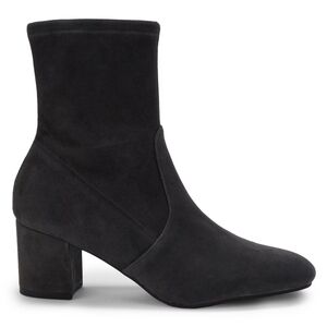 Stuart Weitzman Black Suede Sock Stretch Block Heeled Boots